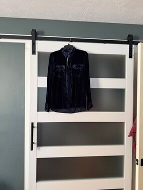 J. Crew Velvet Top in Navy